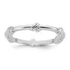Sterling Silver Rhodium-plated Knot Eternity Ring