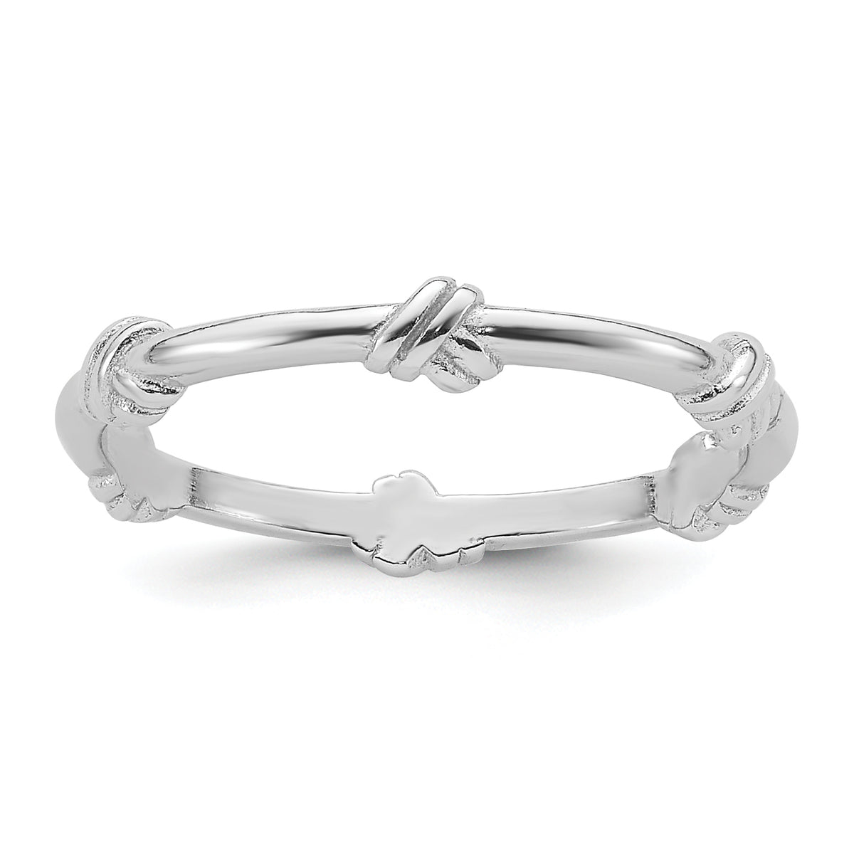 Sterling Silver Rhodium-plated Knot Eternity Ring