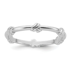 Sterling Silver Rhodium-plated Knot Eternity Ring