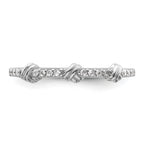 Sterling Silver Rhodium-plated Clear CZ Knot Ring