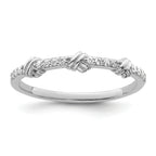 Sterling Silver Rhodium-plated Clear CZ Knot Ring
