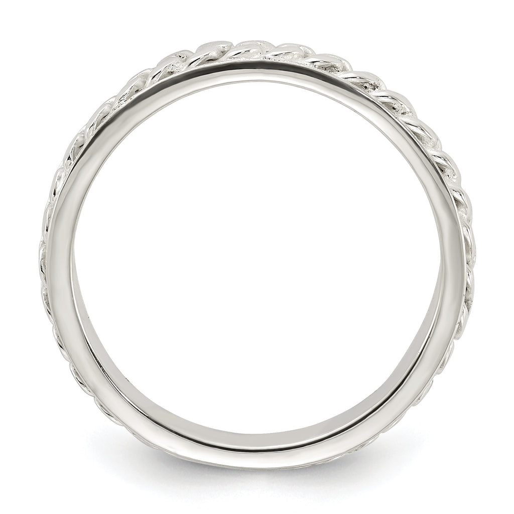 Sterling Silver Chain Inlay Design 3mm Band
