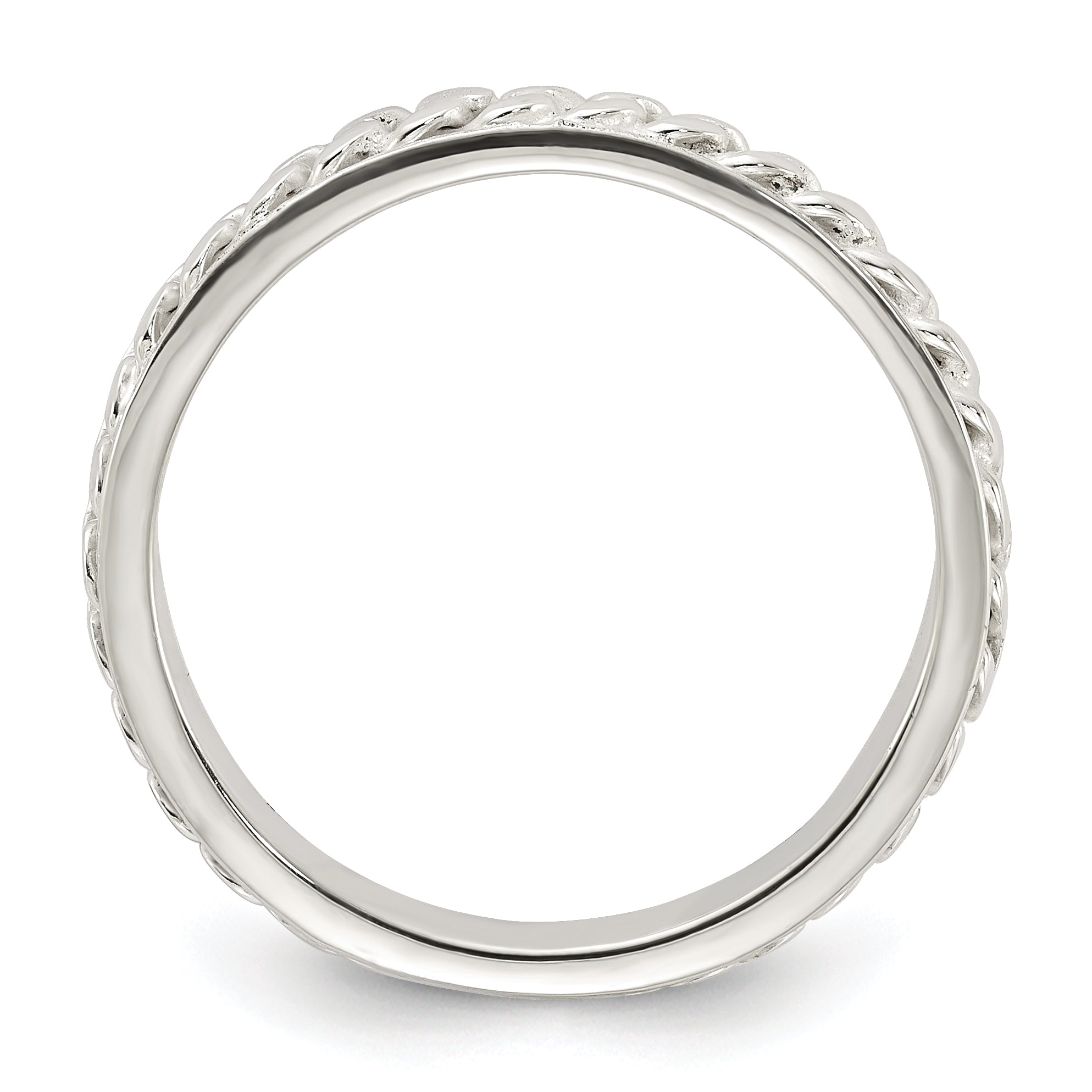 Sterling Silver Chain Inlay Design 3mm Band