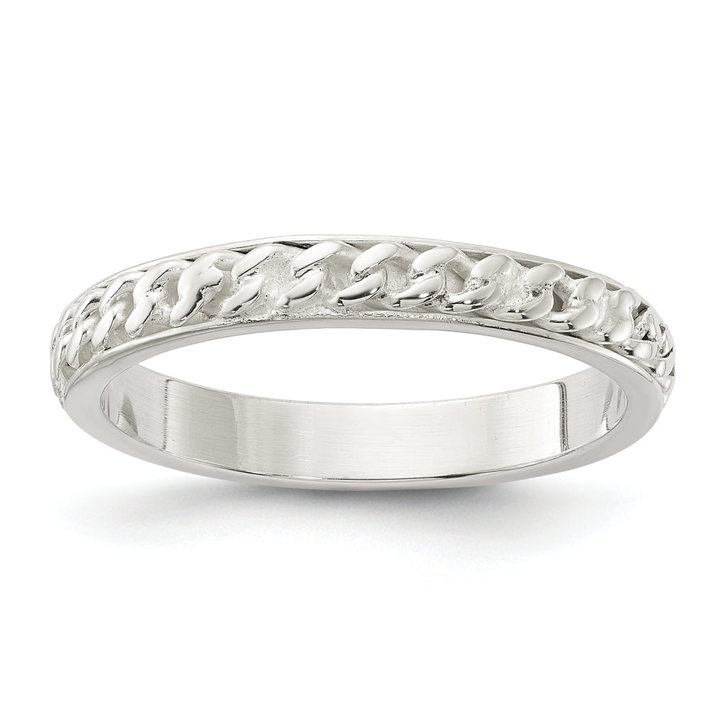 Sterling Silver Chain Inlay Design 3mm Band