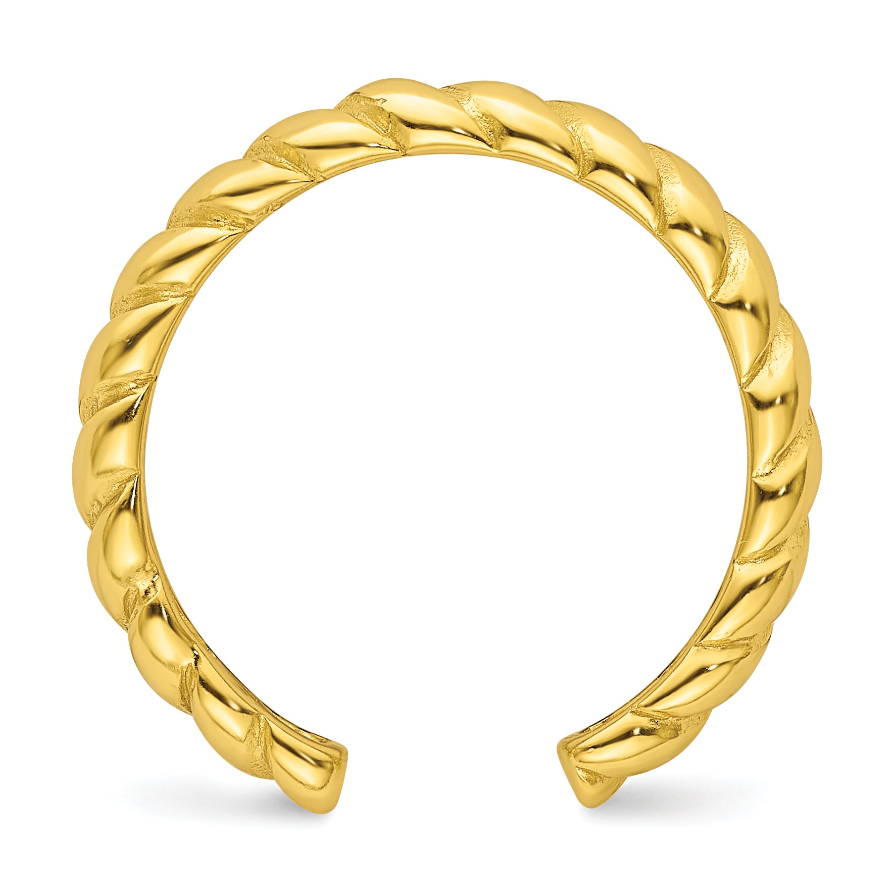 Sterling Silver Flash Gold-plated Textured Twist Adjustable Ring Secondary image