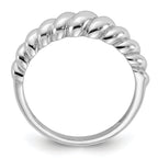 Sterling Silver Rhodium-plated Scalloped Ring
