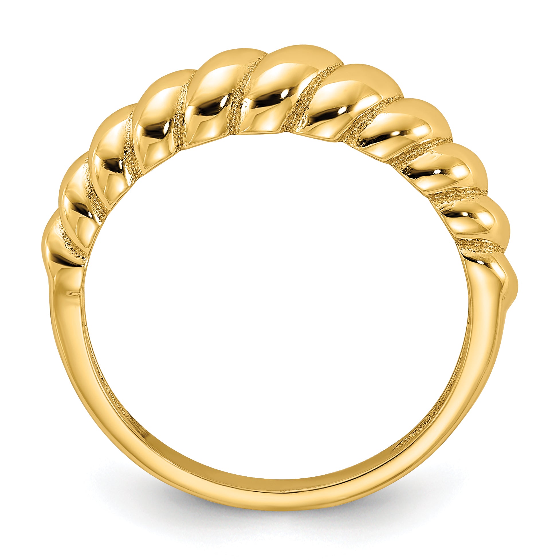Sterling Silver Gold-tone Scalloped Ring Secondary image