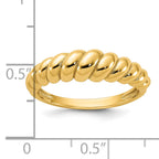 Sterling Silver Gold-tone Scalloped Ring