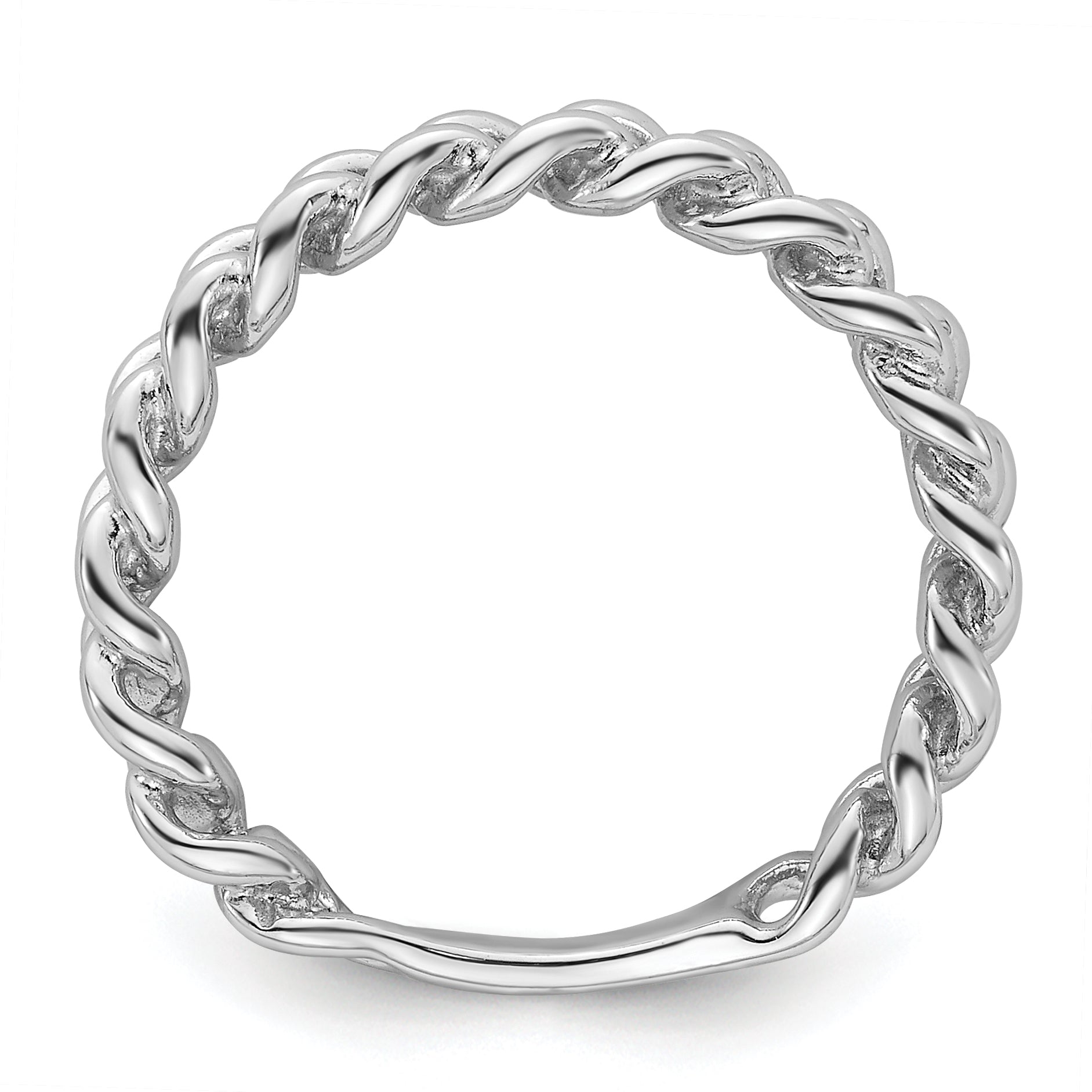 Sterling Silver Rhodium-plated Polished Chain Link Ring Secondary image