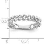 Sterling Silver Rhodium-plated Polished Chain Link Ring