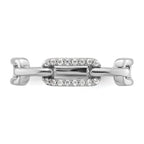 Sterling Silver Rhodium-plated CZ Link Ring