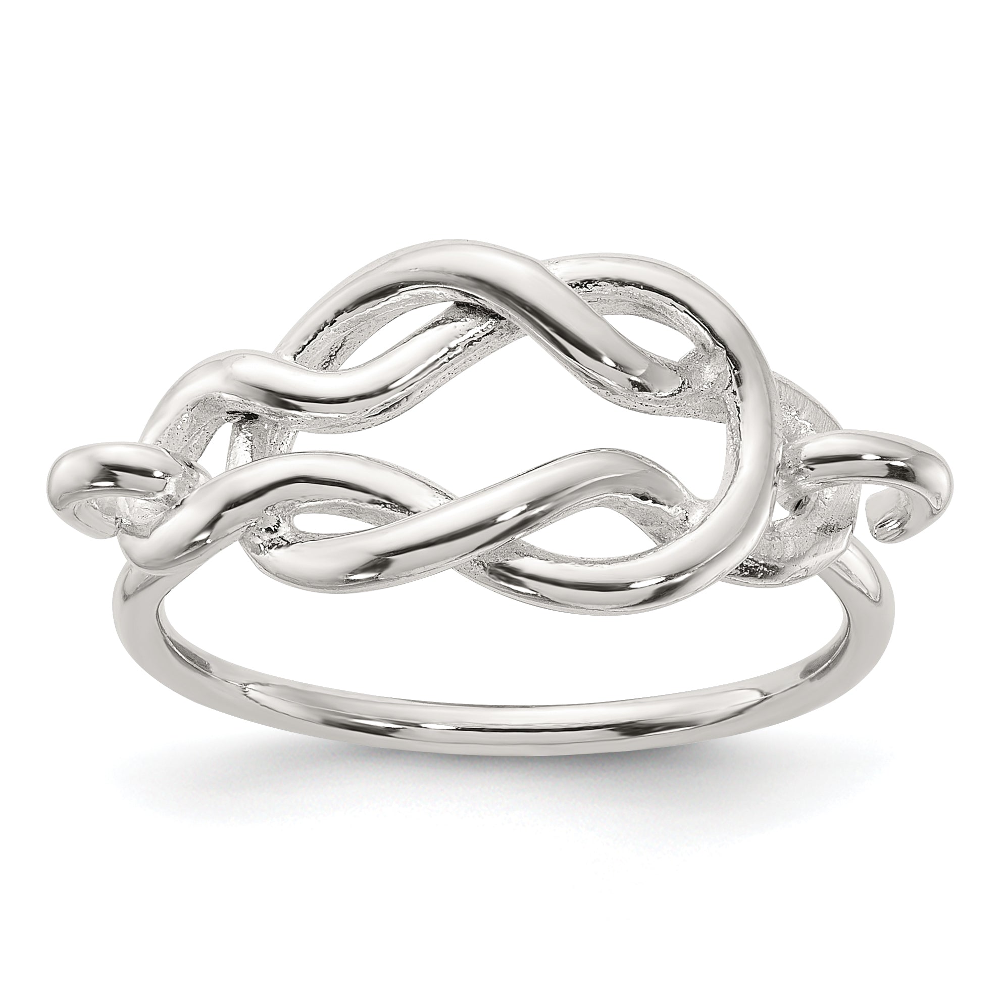 Sterling Silver Polished Double Fancy Knot Ring Main image