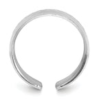 Sterling Silver Rhodium Plated and Textured Adjustable Ring
