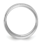 Sterling Silver Rhodium-plated Textured and Polished 3 Ring Band Set