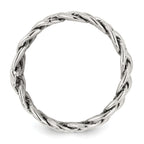 Sterling Silver Oxidize and Polished 6mm Braided Band