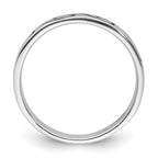 Sterling Silver Rhodium-plated Antiqued Wave Design 4.5mm Band Ring