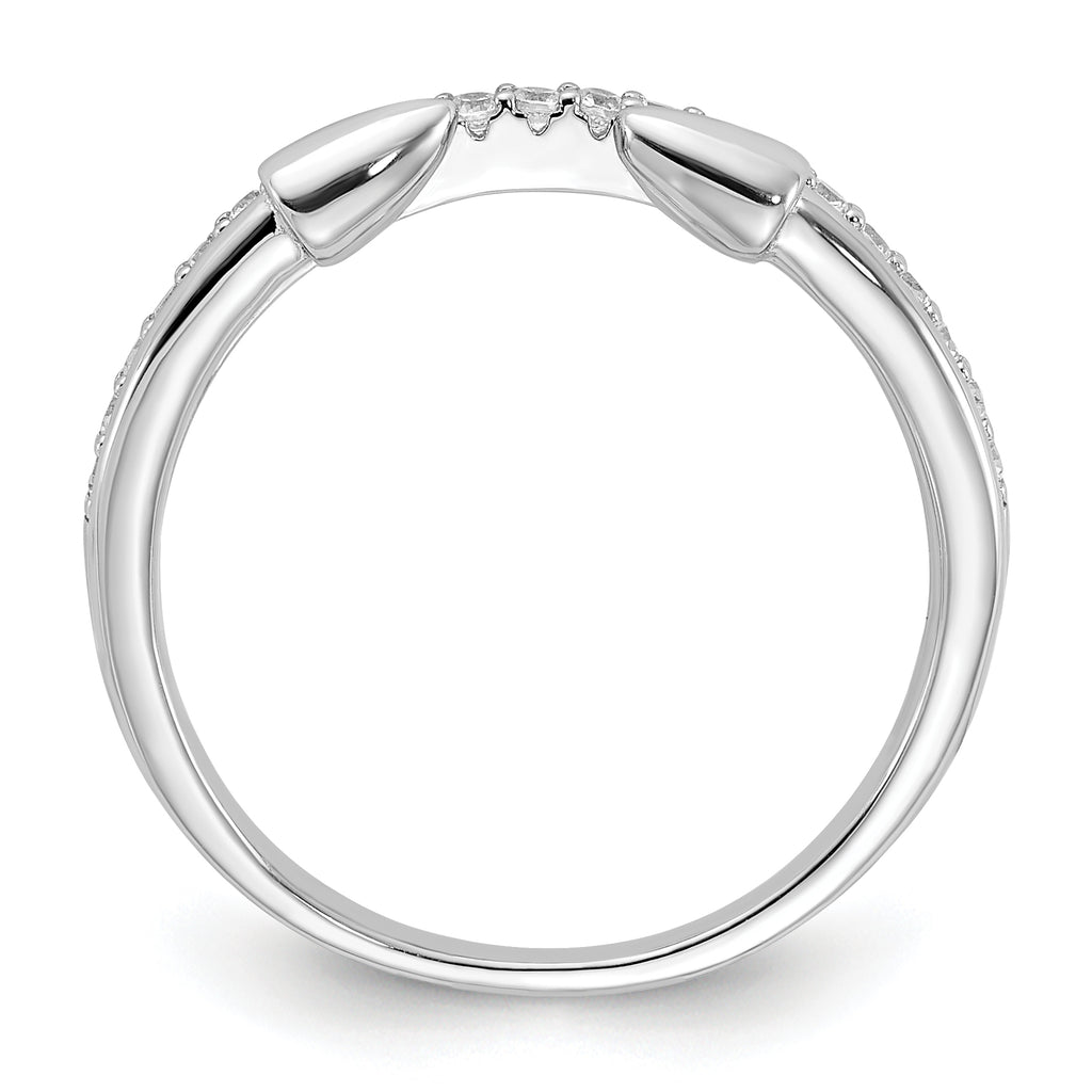 Sterling Silver Rhodium-Plated Cubic Zirconi with Open Arrow Band