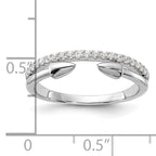 Sterling Silver Rhodium-Plated Cubic Zirconi with Open Arrow Band