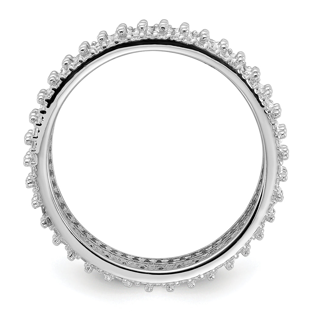 Sterling Silver Rhodium-plated CZ Eternity Band
