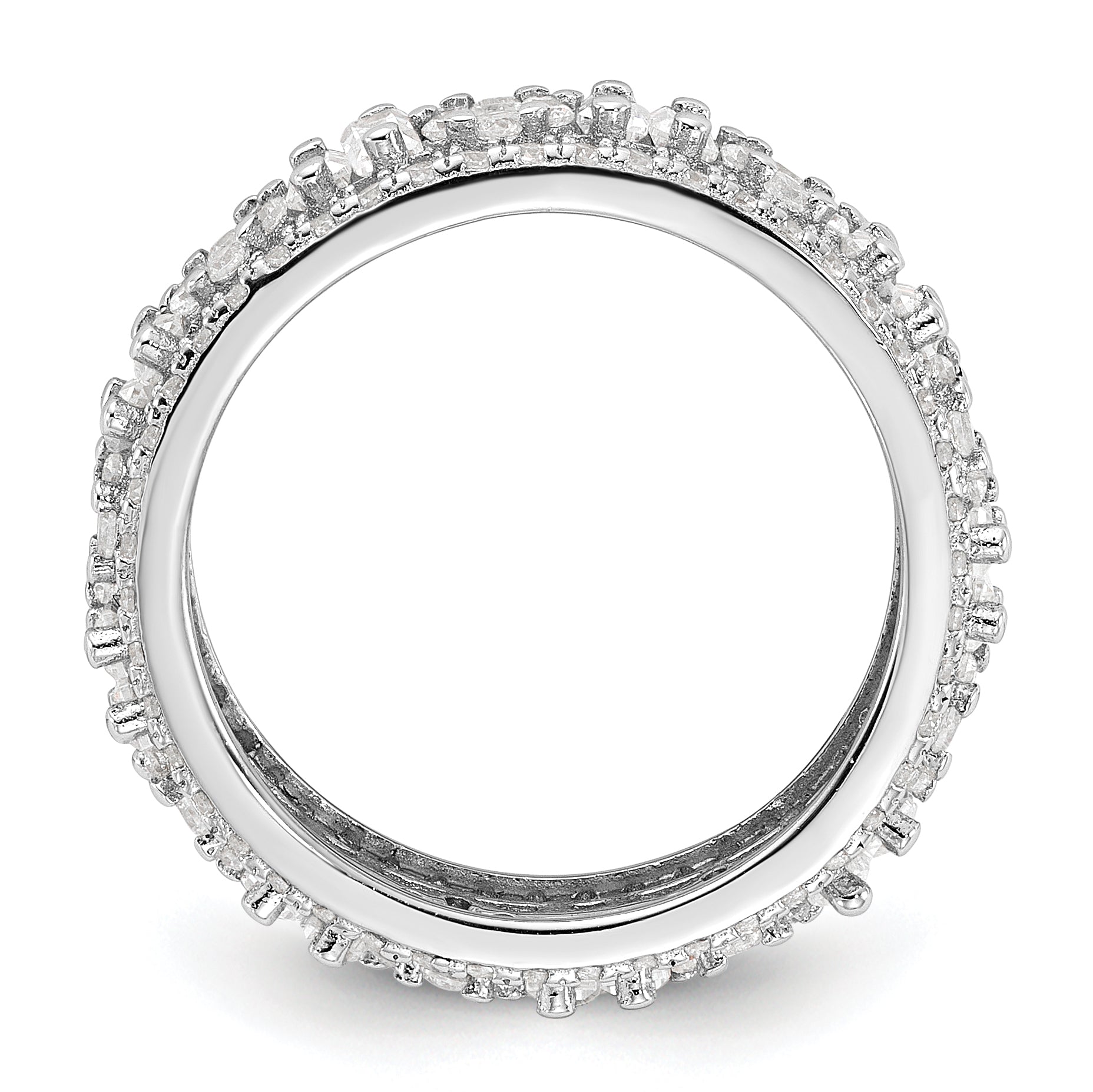 Sterling Silver Rhodium-Plated Cubic Zirconi Eternity Band Secondary image