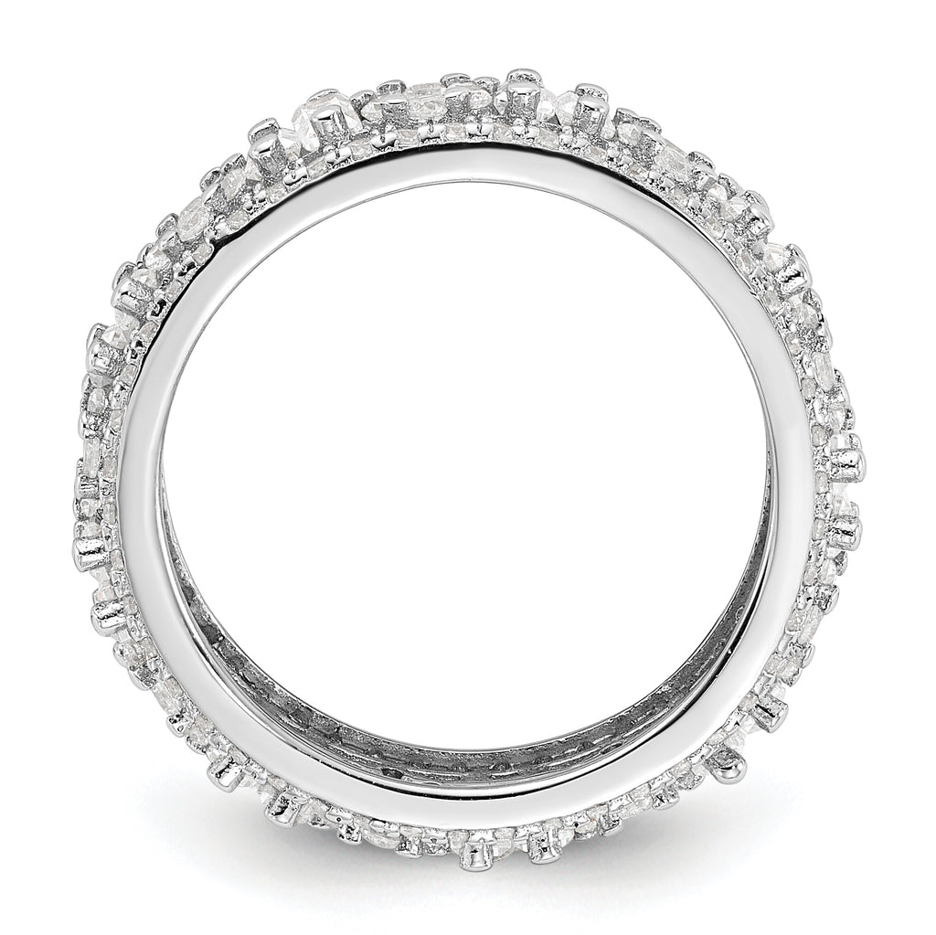 Sterling Silver Rhodium-Plated Cubic Zirconi Eternity Band