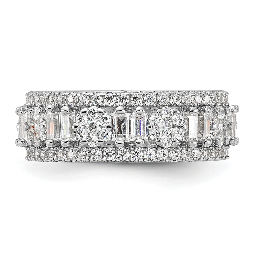Sterling Silver Rhodium-Plated Cubic Zirconi Eternity Band
