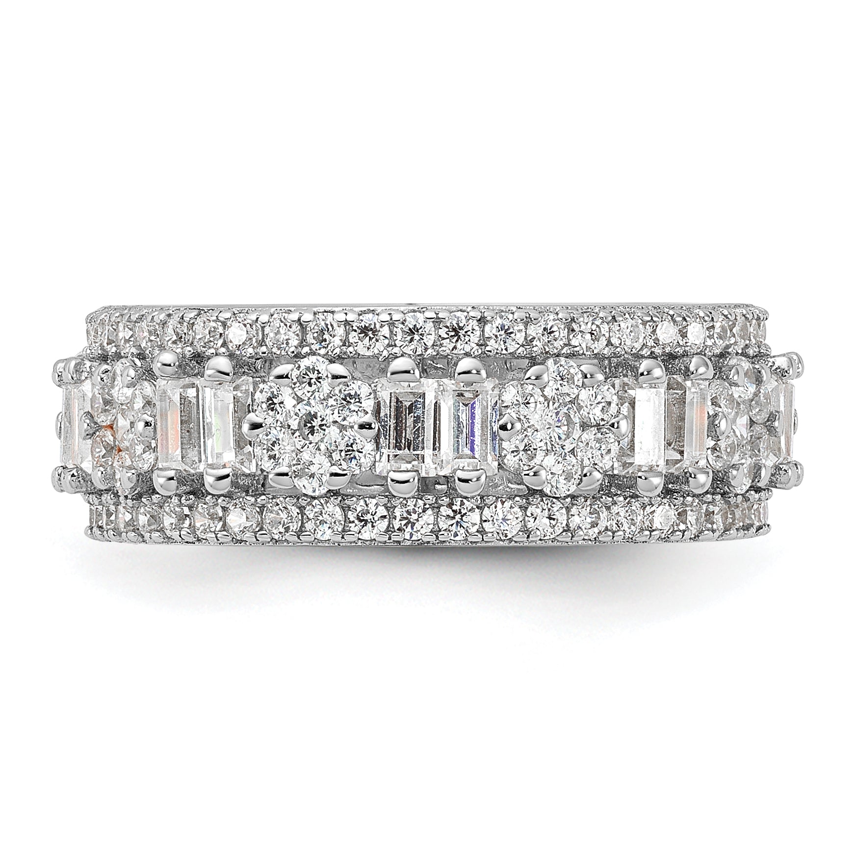 Sterling Silver Rhodium-Plated Cubic Zirconi Eternity Band