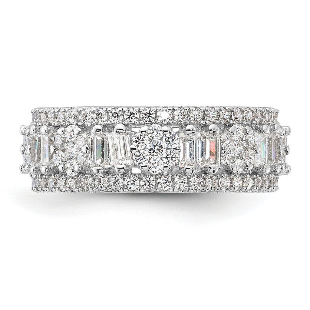 Sterling Silver Rhodium-Plated Cubic Zirconi Eternity Band