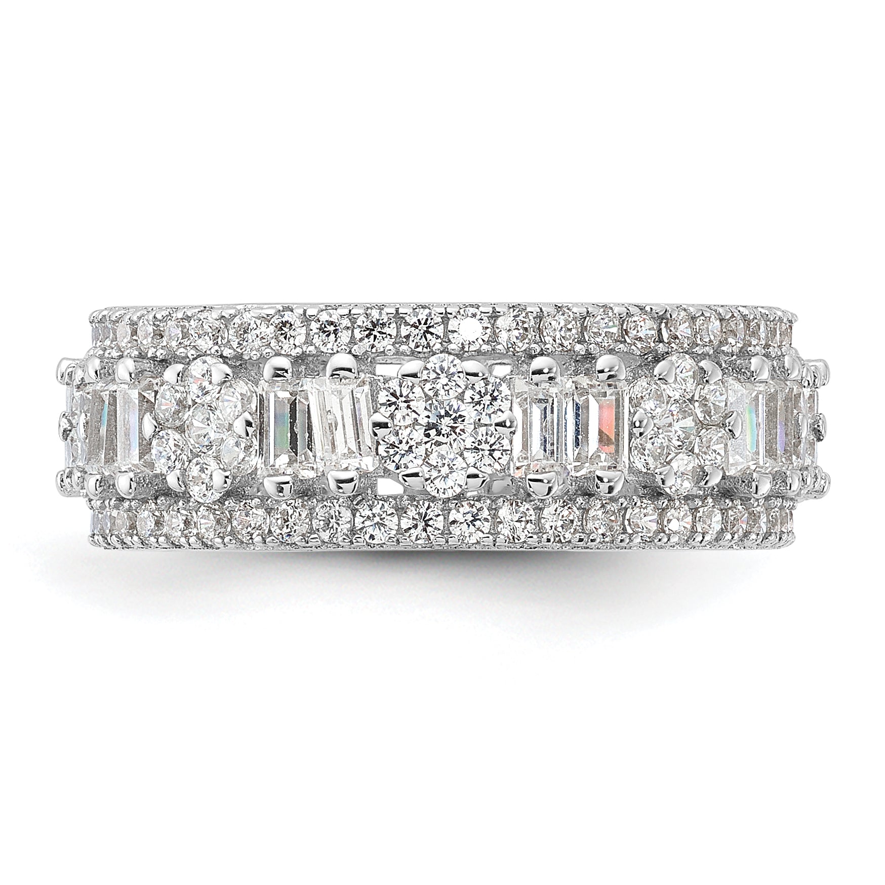 Sterling Silver Rhodium-Plated Cubic Zirconi Eternity Band