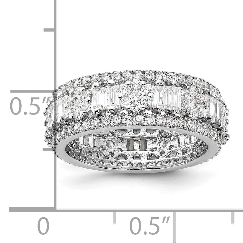 Sterling Silver Rhodium-Plated Cubic Zirconi Eternity Band