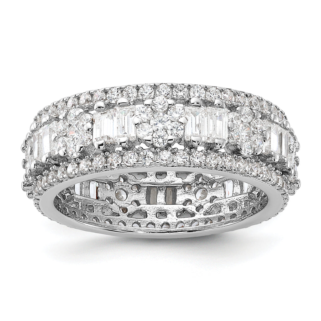 Sterling Silver Rhodium-Plated Cubic Zirconi Eternity Band