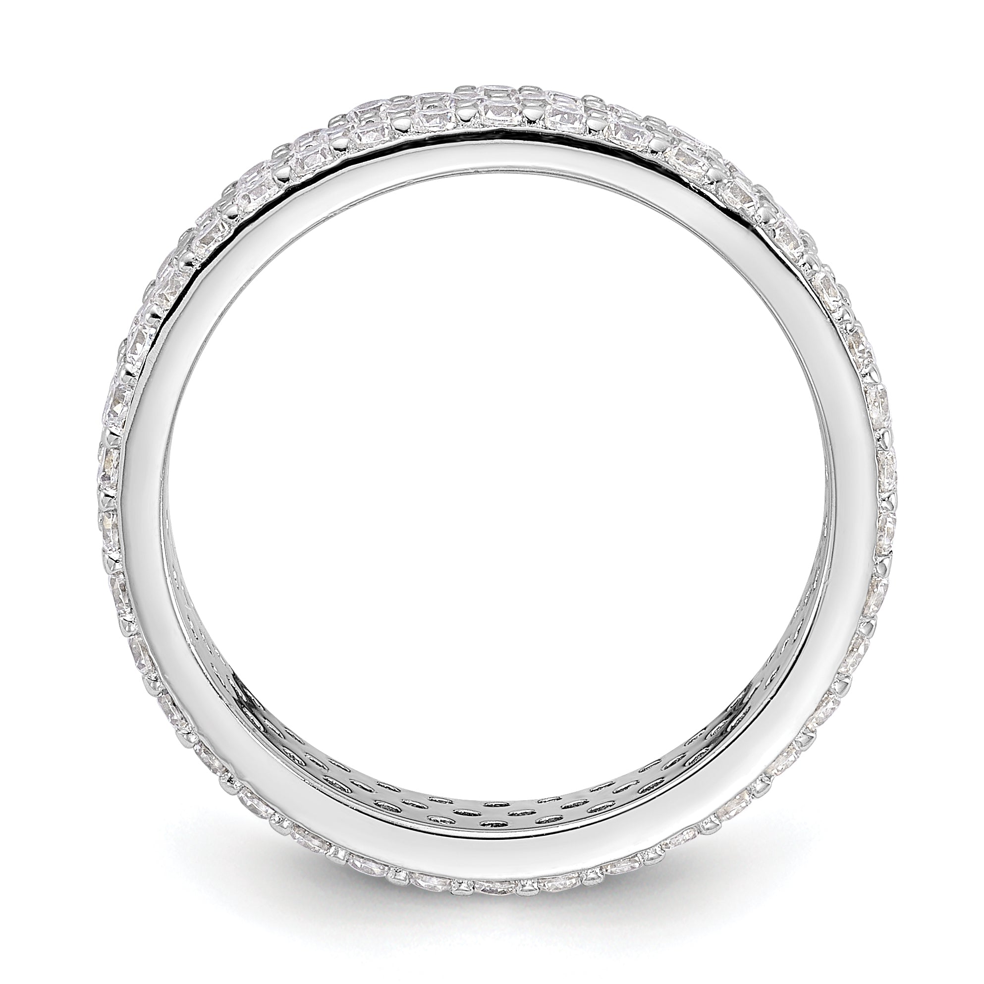 Sterling Silver Rhodium-Plated 4mm Cubic Zirconi Eternity Band Secondary image