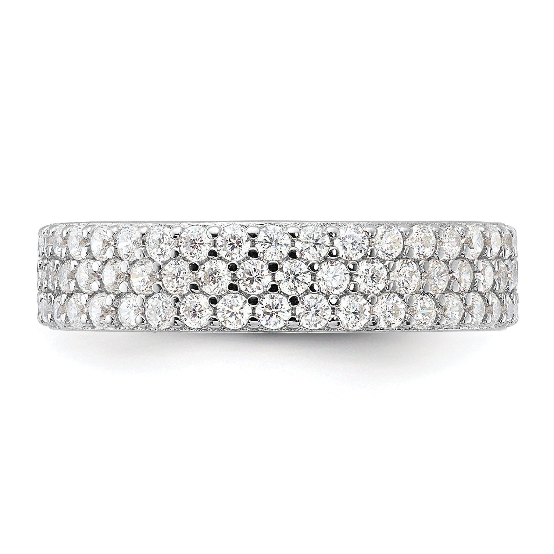Sterling Silver Rhodium-Plated 4mm Cubic Zirconi Eternity Band