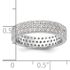 Sterling Silver Rhodium-Plated 4mm Cubic Zirconi Eternity Band