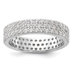 Sterling Silver Rhodium-Plated 4mm Cubic Zirconi Eternity Band