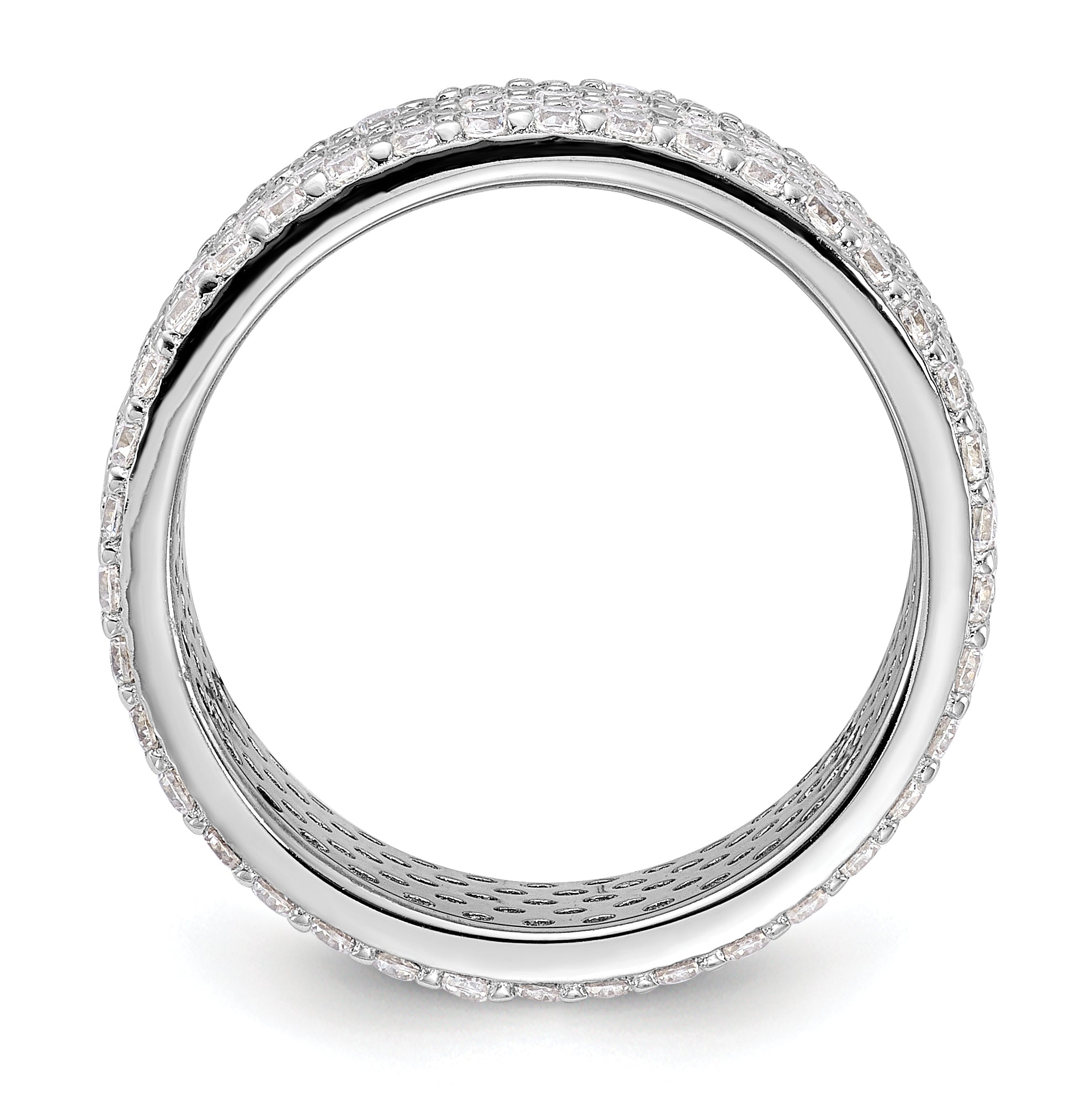 Sterling Silver Rhodium-plated 6mm CZ Eternity Band Secondary image