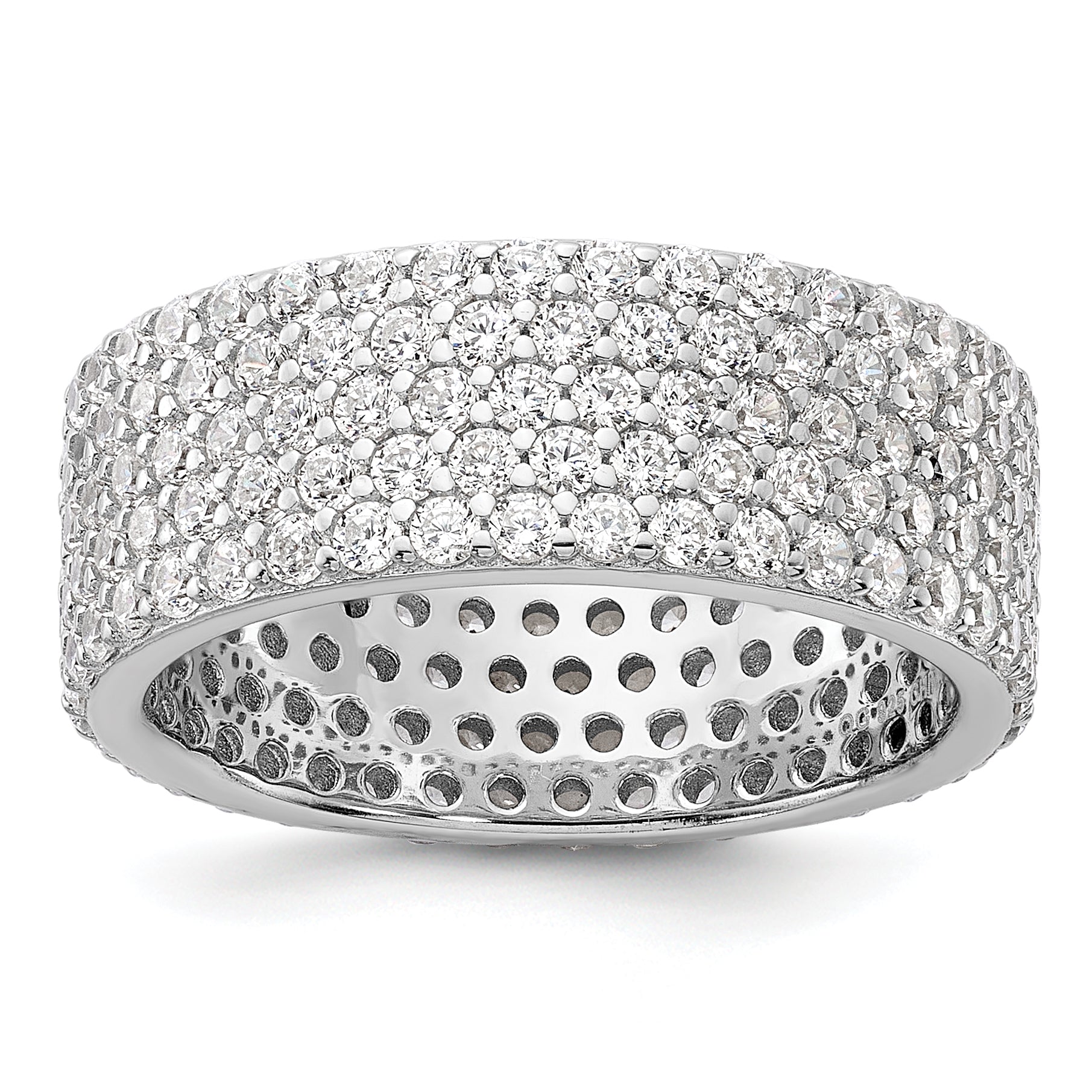 Sterling Silver Rhodium-plated 6mm CZ Eternity Band Main image