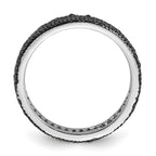 Sterling Silver Rhodium-Plated Black Spinel 5mm Band