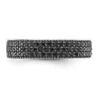 Sterling Silver Rhodium-Plated Black Spinel 5mm Band
