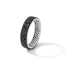 Sterling Silver Rhodium-Plated Black Spinel 5mm Band