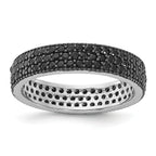 Sterling Silver Rhodium-Plated Black Spinel 5mm Band