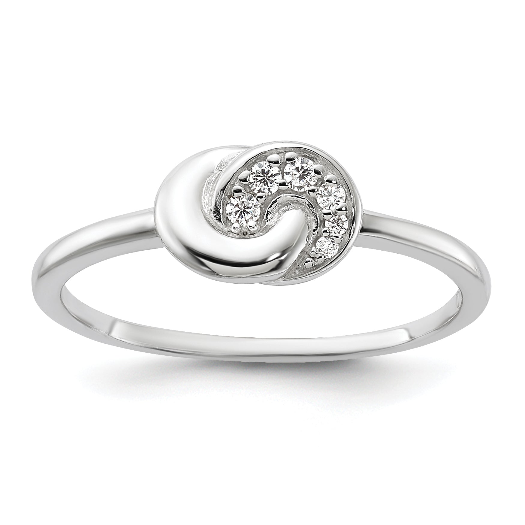Sterling Silver E-coated CZ Ring Main image