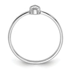 Sterling Silver Rhodium-Plated Pear Shaped Cubic Zirconi Ring