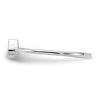 Sterling Silver Rhodium-Plated Pear Shaped Cubic Zirconi Ring