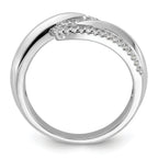 Pure Fire Sterling Silver Rhodium-plated Fancy CZ Ring