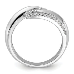 Pure Fire Sterling Silver Rhodium-plated Fancy CZ Ring