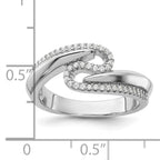 Pure Fire Sterling Silver Rhodium-plated Fancy CZ Ring