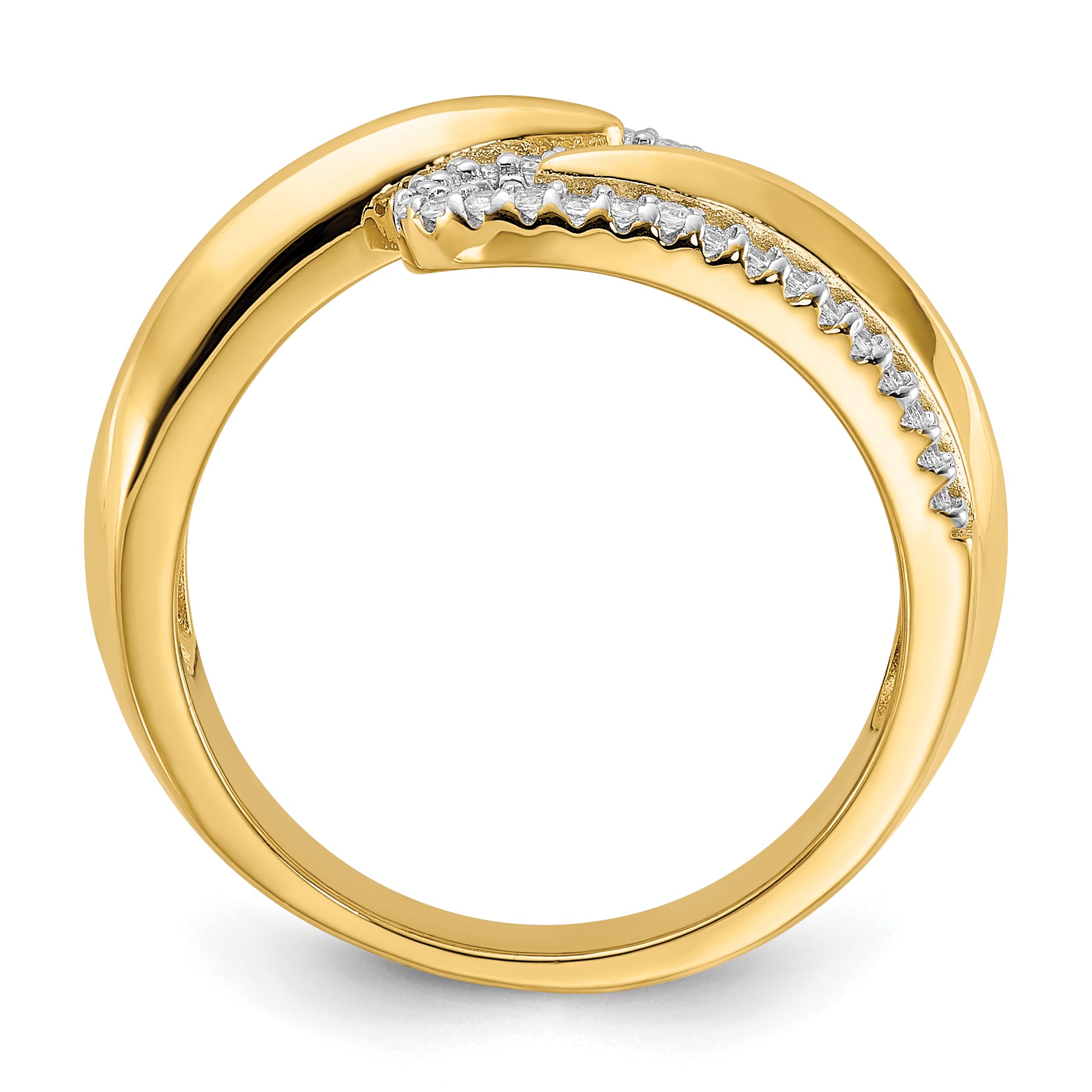 Sterling Silver Gold-tone Fancy Cubic Zirconi Ring Secondary image