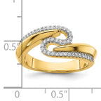 Sterling Silver Gold-tone Fancy Cubic Zirconi Ring