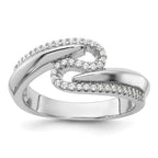 Pure Fire Sterling Silver Rhodium-plated Fancy CZ Ring